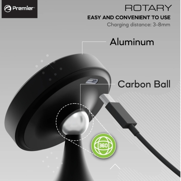 Wireless Charger & Magnetic Suction Cell Phone Mount - Black - Picture 9 of 12